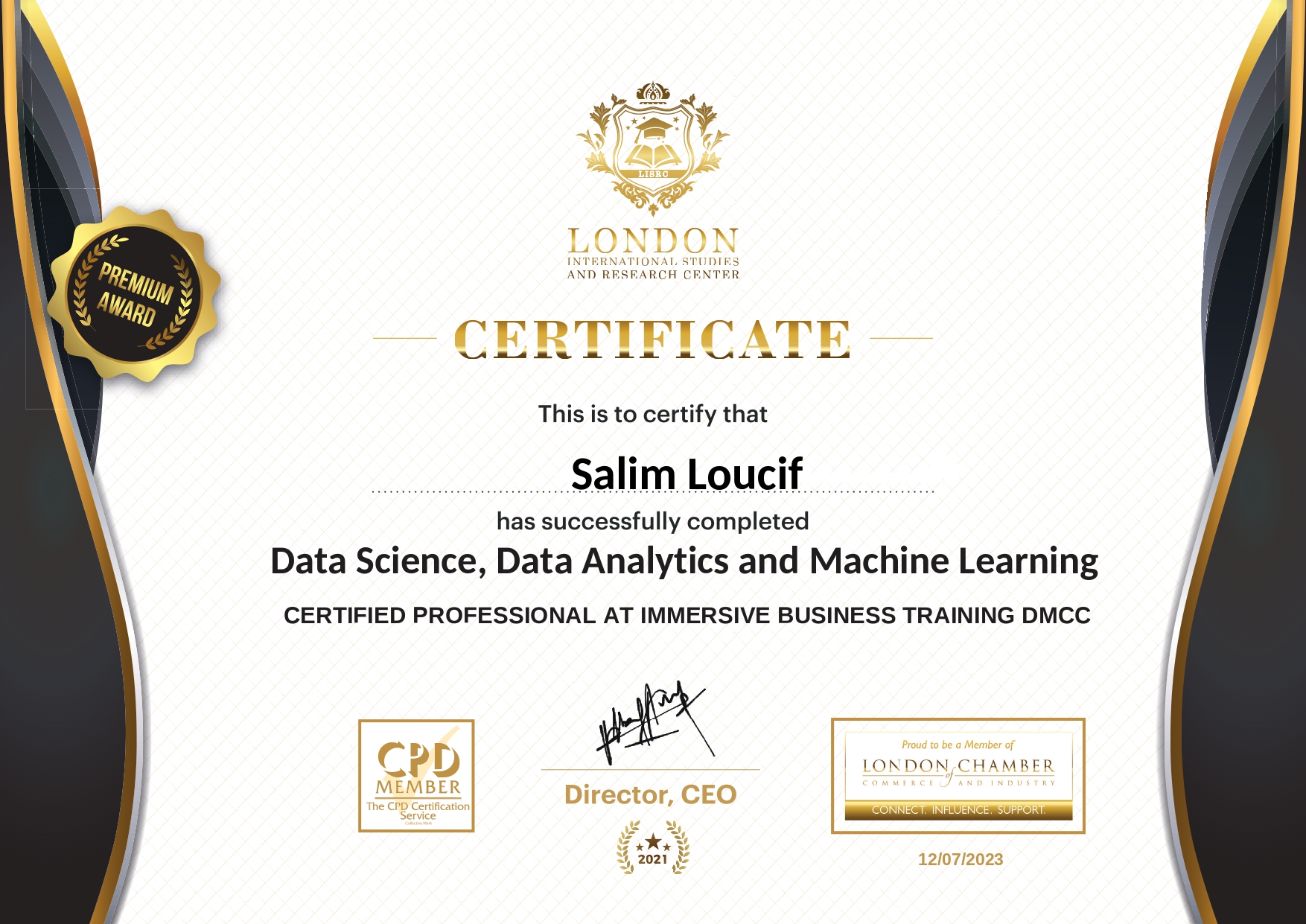 Data Science, Data Analytics and Machine Learning Certificate